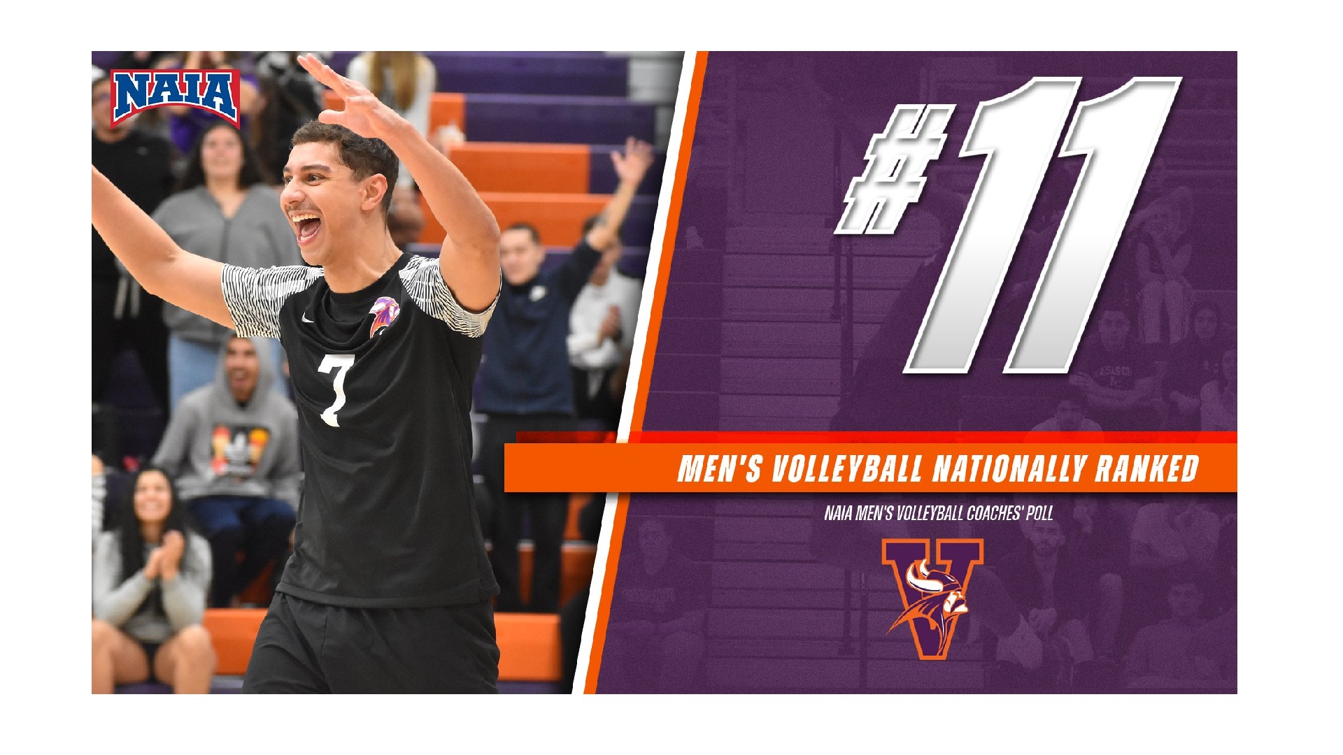 Men's Volleyball Moves to No. 11 in Latest Coaches' Poll