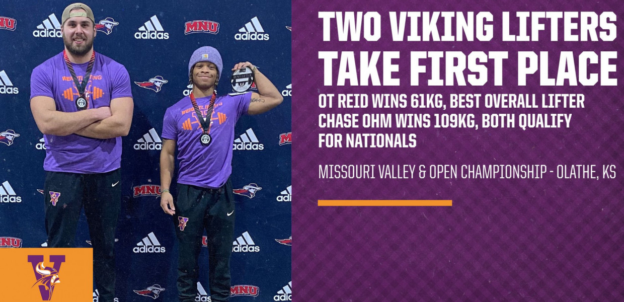 Two Vikings Take First Place at Weightlifting Competition