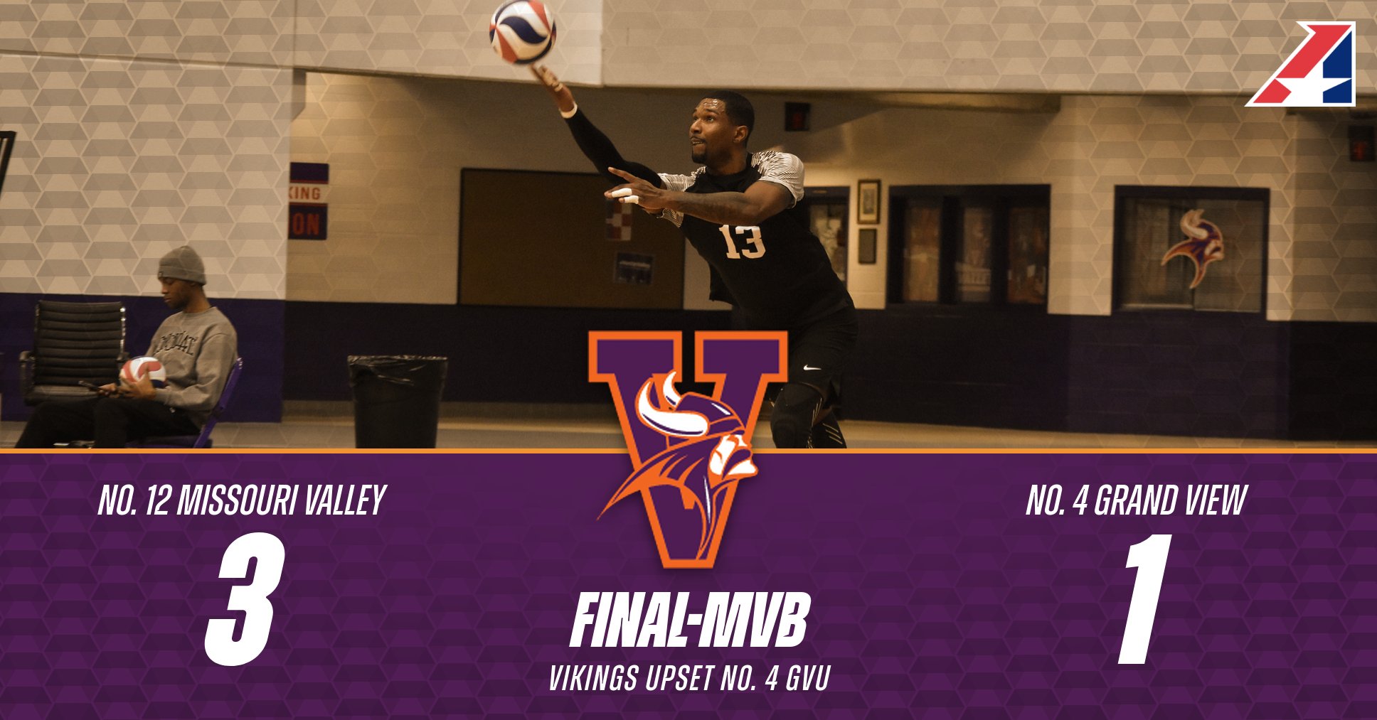 No. 12 Men's Volleyball Upsets No. 4 Grand View in Four Games on the Road