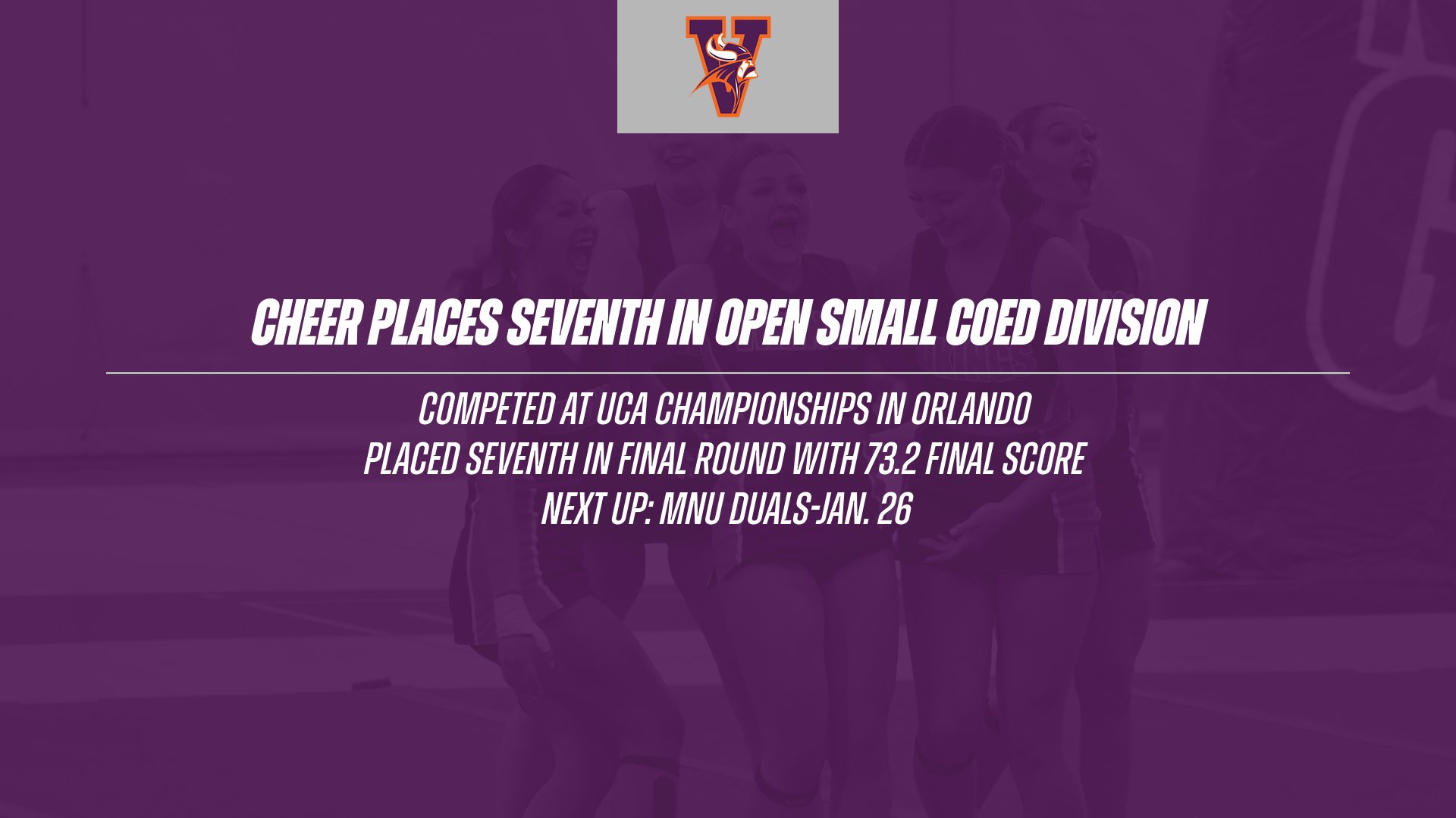 Cheer Places Seventh in Open Small Coed Division at UCA Championships