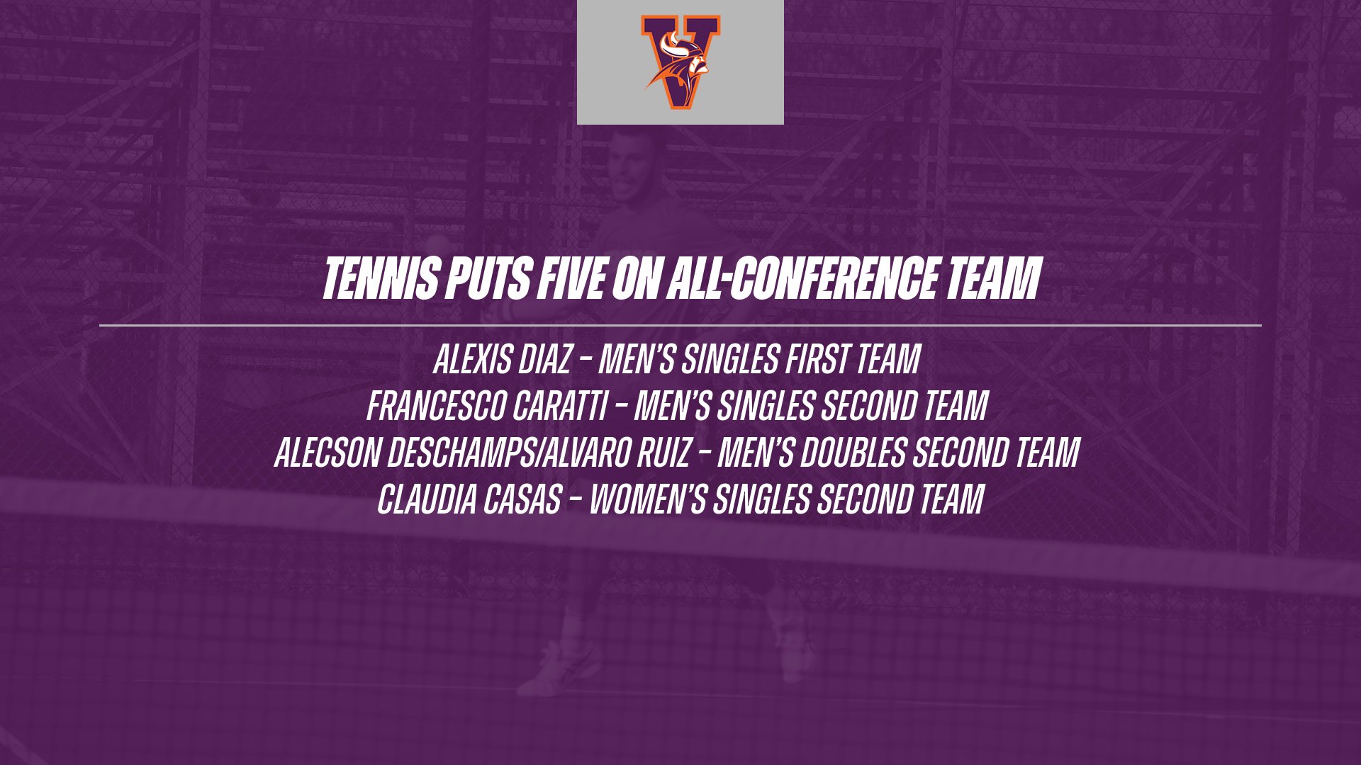 Tennis Puts Five Student-Athletes on All-Conference Team