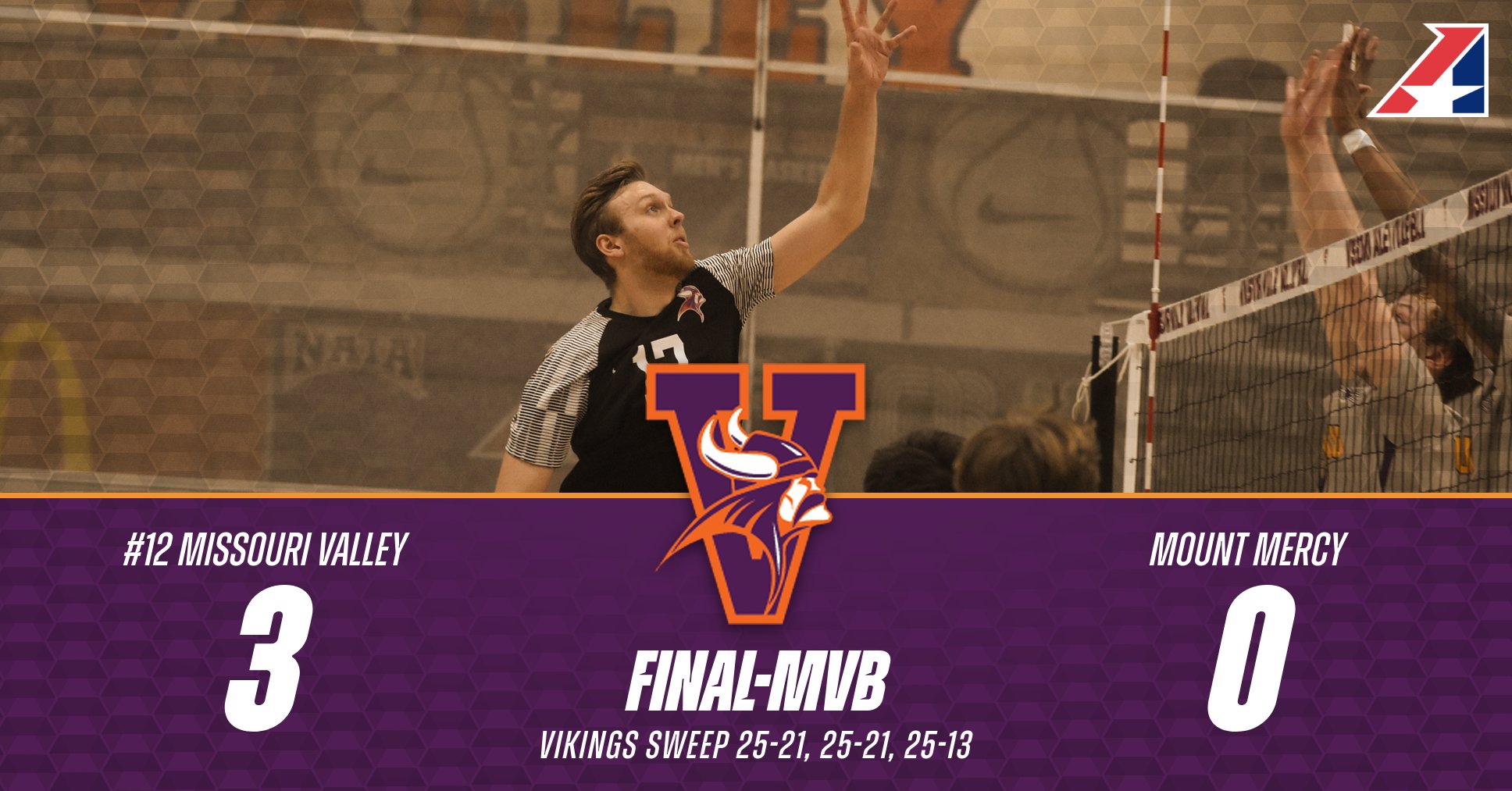 No. 12 Men's Volleyball Sweeps Mount Mercy at Home