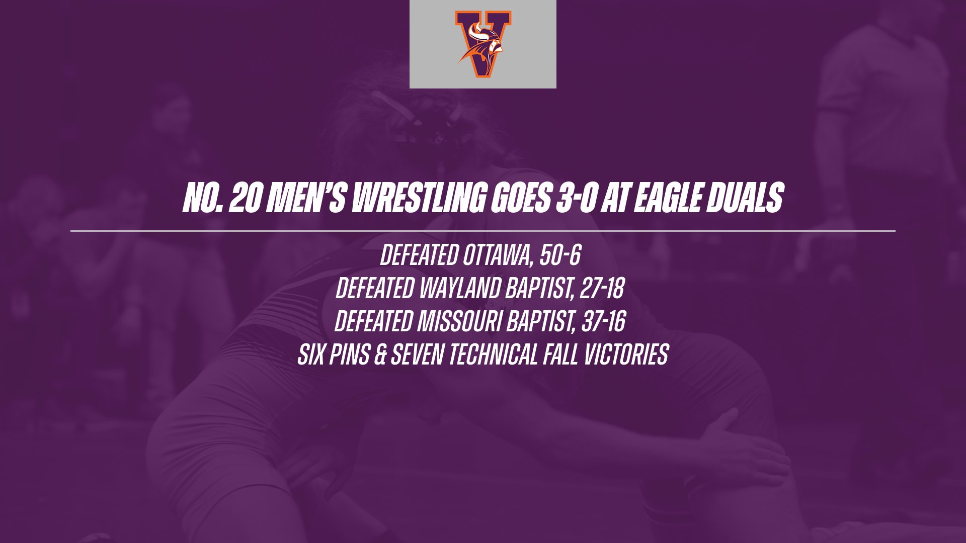 No. 20 Men's Wrestling Goes 3-0 at Eagle Duals