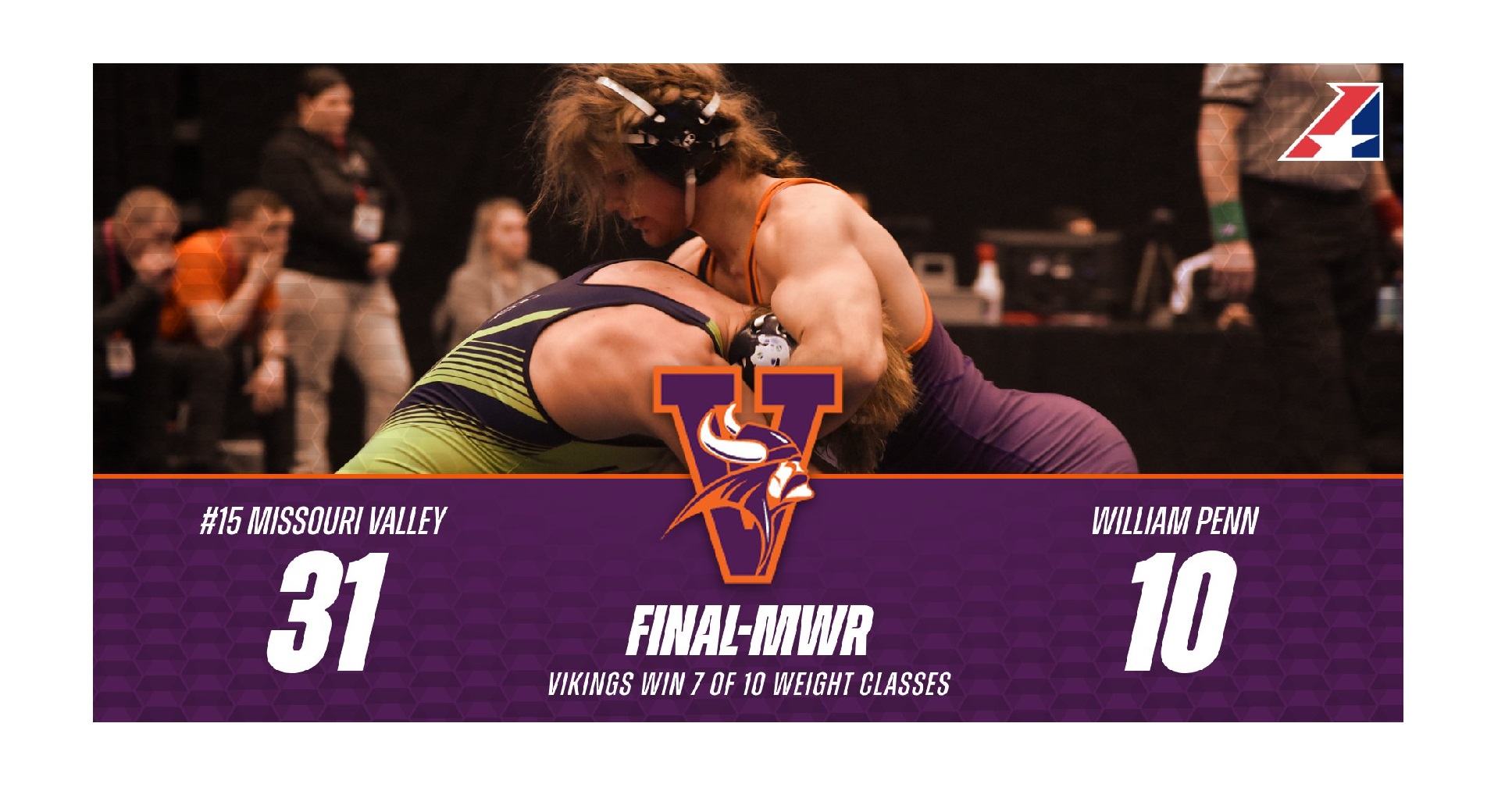 No. 15 Men's Wrestling Tops William Penn in Heart Dual