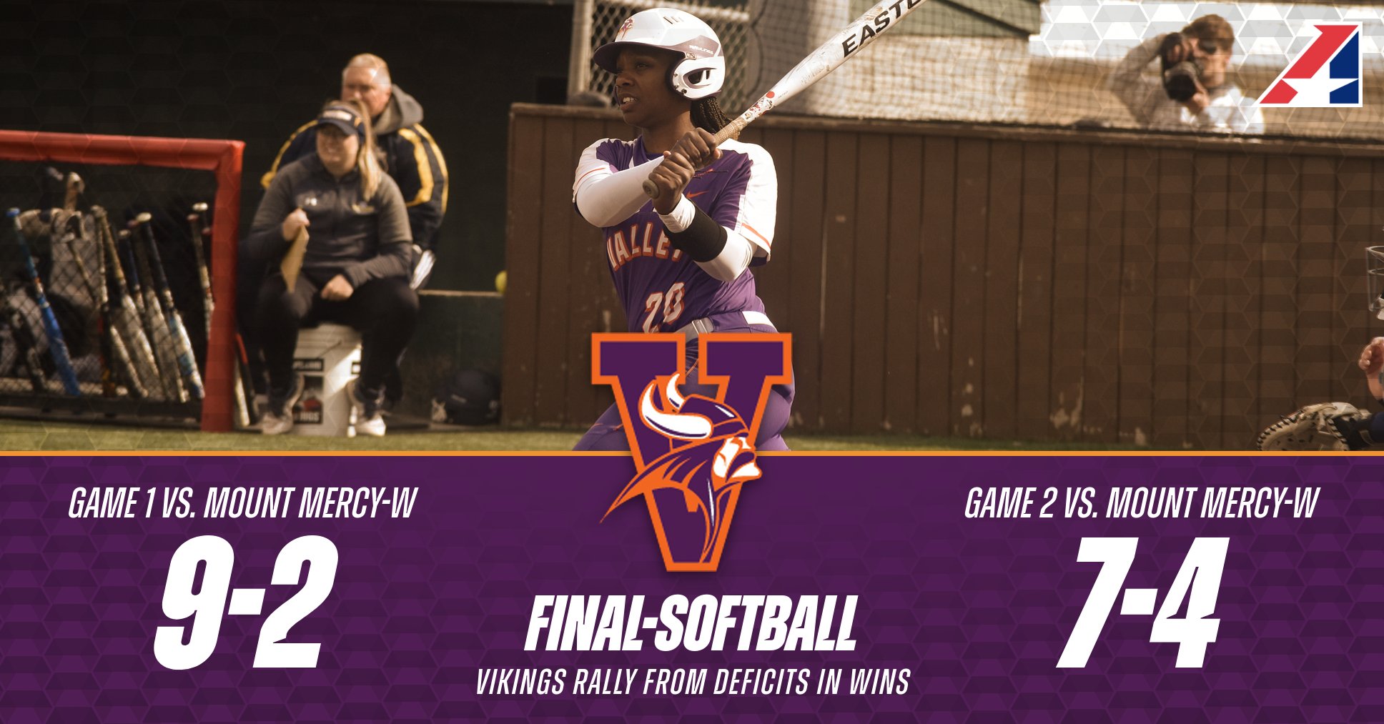 Vikings Rally In Wins to Sweep Mount Mercy