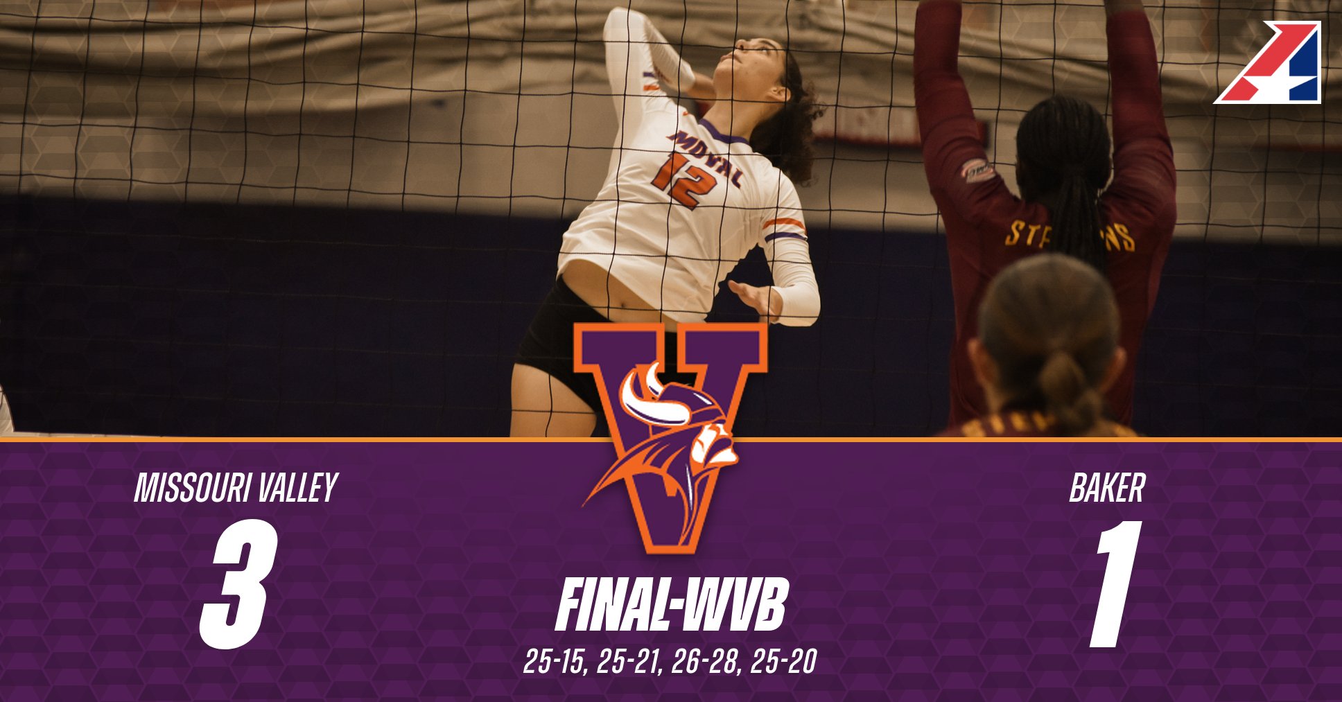 Women's Volleyball Tops Baker on the Road in Four Games
