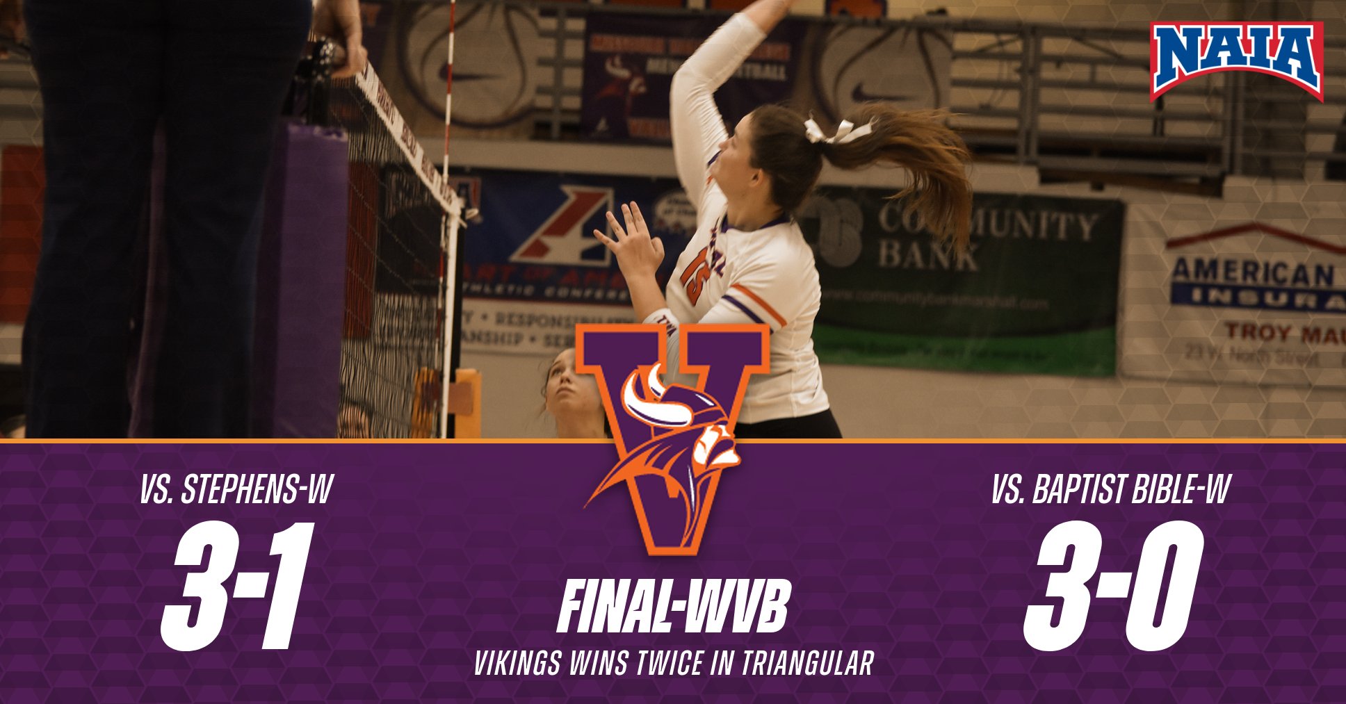 Women's Volleyball Tops Stephens & Baptist Bible at Home